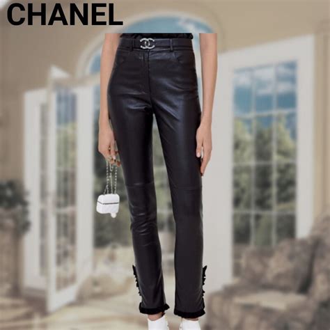 chanel leather pants|Chanel pants shorts.